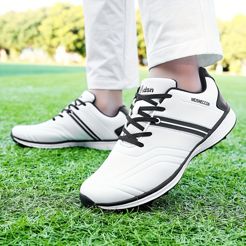 Mens Solid Non Slip Golf Shoes Professional Lace Up Sports Sneakers Perfect For Better   & Outdoors Temu details 9