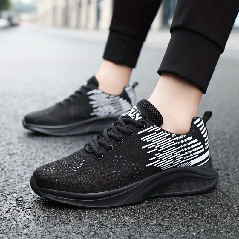 Men s Solid Woven Knit Breathable Running Shoes Comfy Non details 4