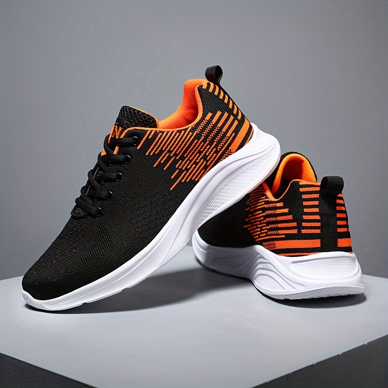 Men s Solid Woven Knit Breathable Running Shoes Comfy Non details 8