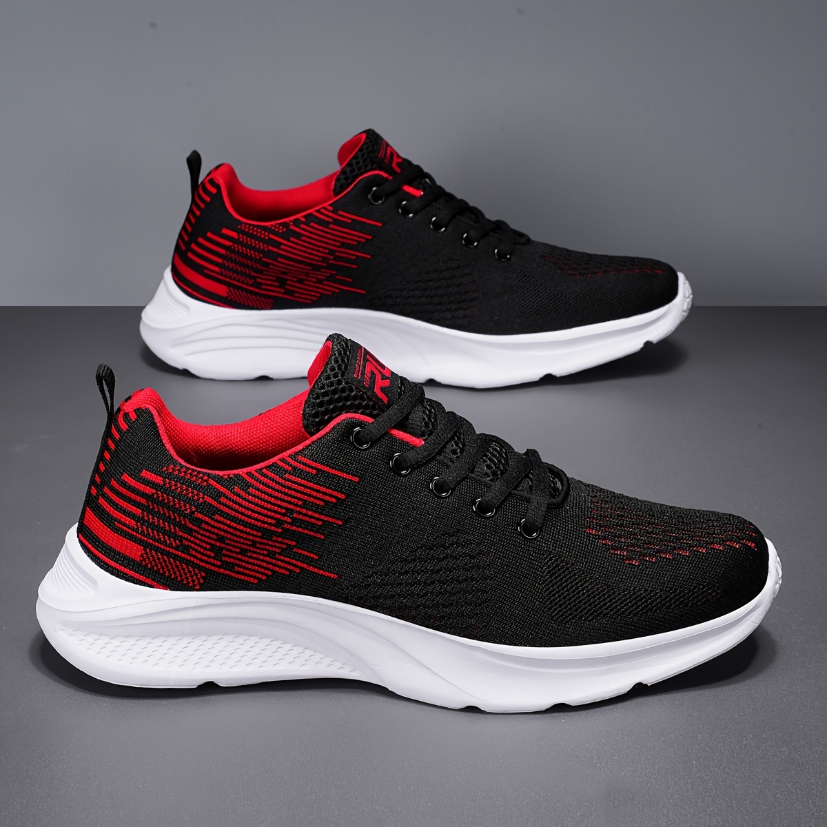 Men s Solid Woven Knit Breathable Running Shoes Comfy Non details 10