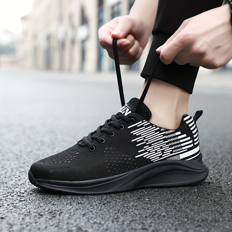 Men s Solid Woven Knit Breathable Running Shoes Comfy Non details 12