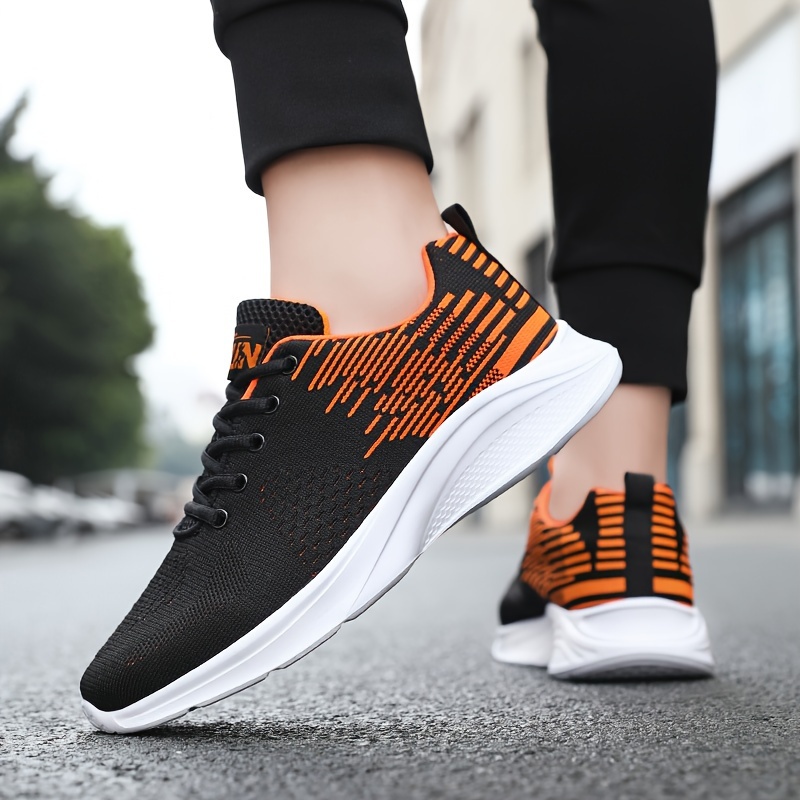 Men s Solid Woven Knit Breathable Running Shoes Comfy Non details 13