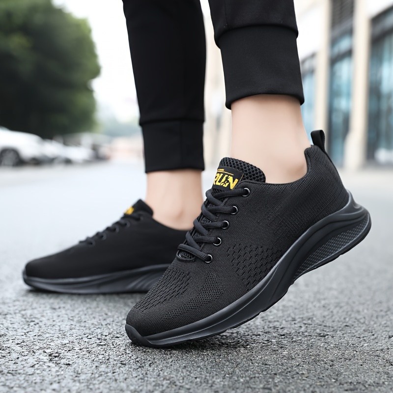 Men s Solid Woven Knit Breathable Running Shoes Comfy Non details 15