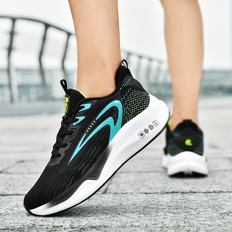 mens non slip comfy running shoes lace up shock absorption training shoes all seasons outdoor gym park activities details 4