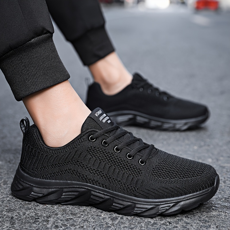 Men s Trendy Woven Knit Breathable Running Shoes Comfy Non details 2