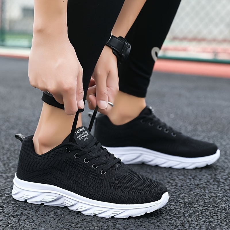 Men s Trendy Woven Knit Breathable Running Shoes Comfy Non details 3