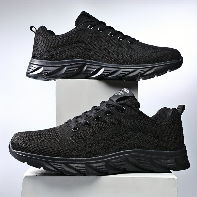 Men s Trendy Woven Knit Breathable Running Shoes Comfy Non details 4