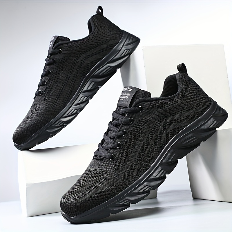 Men s Trendy Woven Knit Breathable Running Shoes Comfy Non details 5