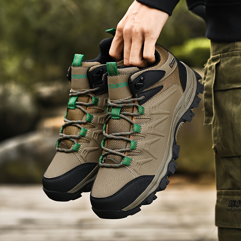 Mens Trendy Durable Hiking Boots Comfy Non Slip Lace Up Casual Shoes For Mens Outdoor Activities Sports & Outdoors Temu details 12