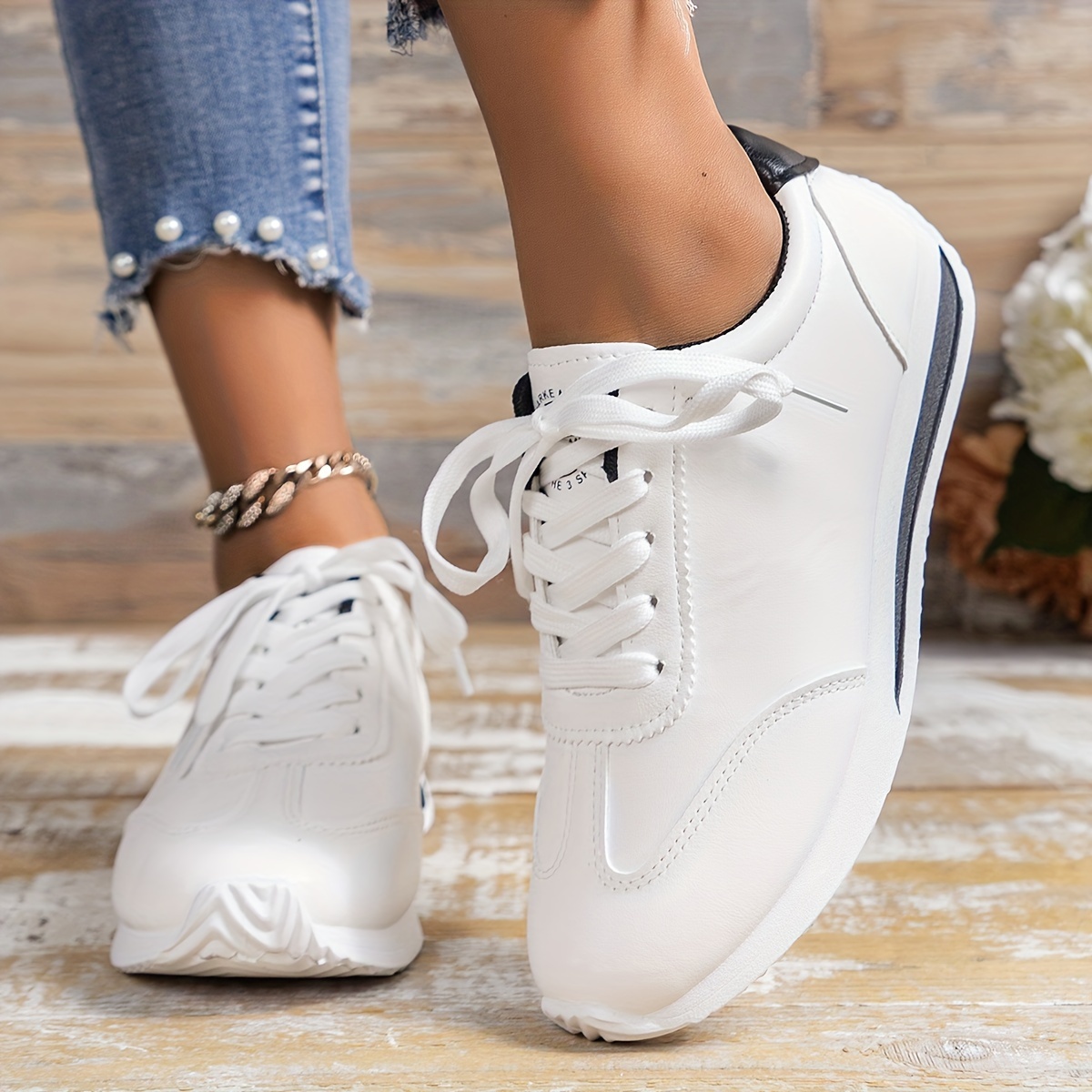 round toe flat bottom sneaker women s lightweight details 1