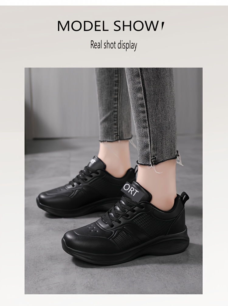 black comfort sneakers women s waterproof anti fatigue soft details 5