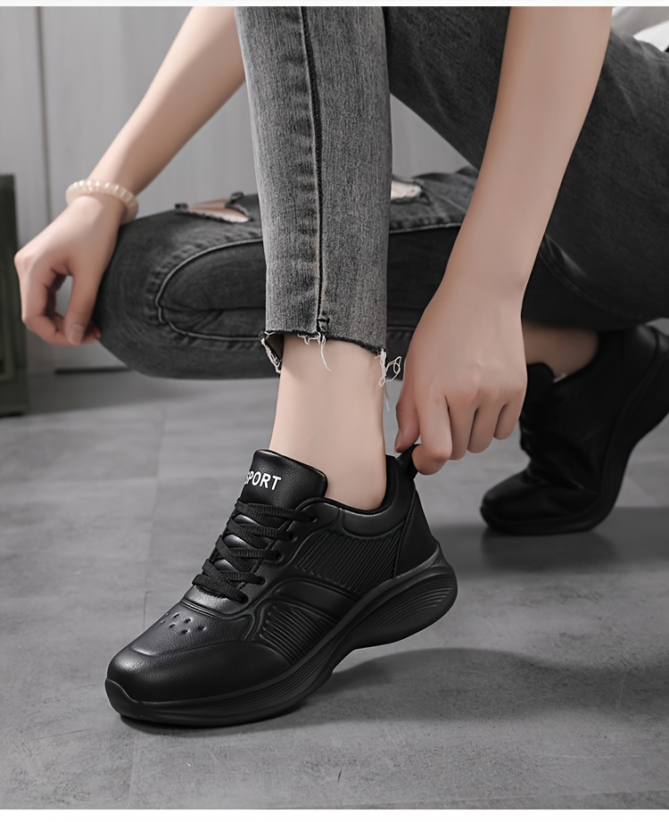 black comfort sneakers women s waterproof anti fatigue soft details 6