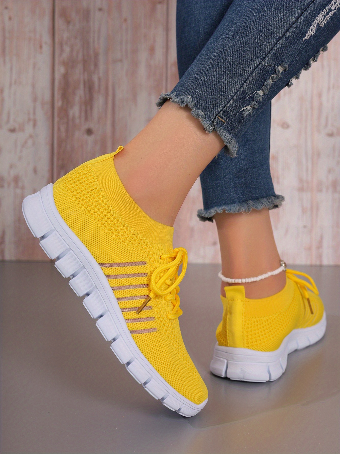 lace knit weaving sneakers women s breathable mesh versatile details 0