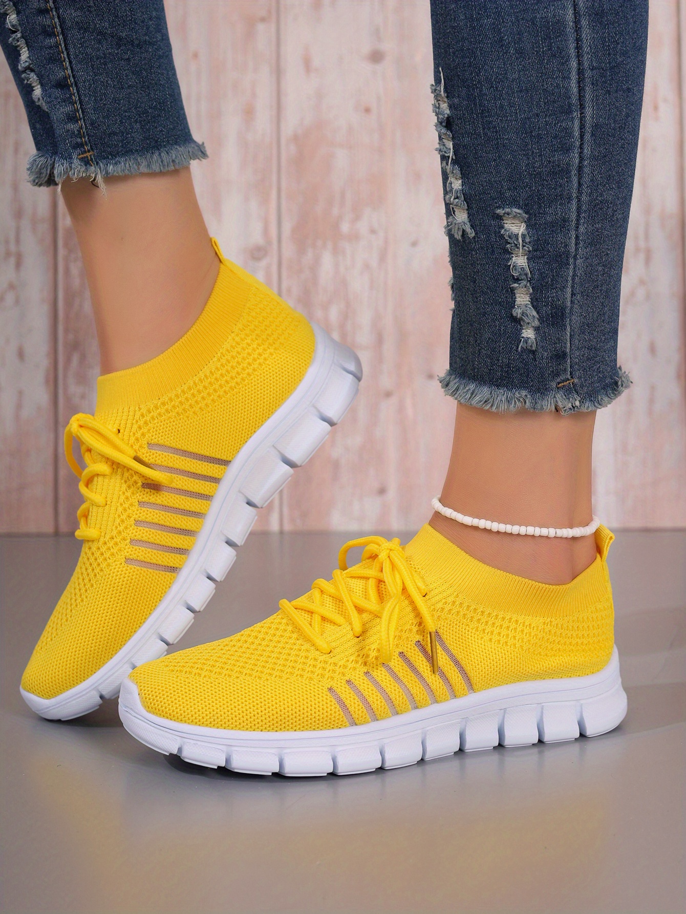 lace knit weaving sneakers women s breathable mesh versatile details 2