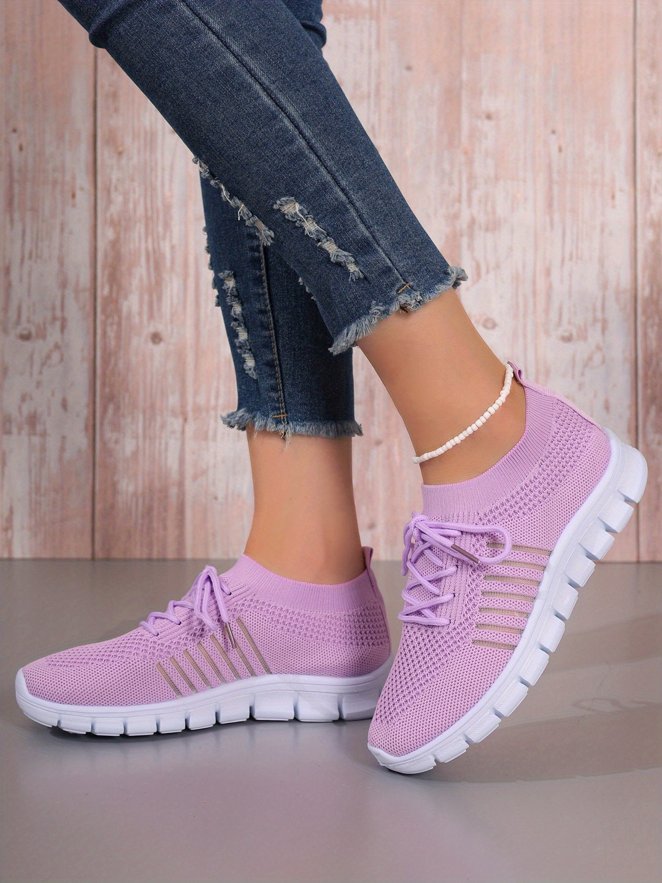 lace knit weaving sneakers women s breathable mesh versatile details 7