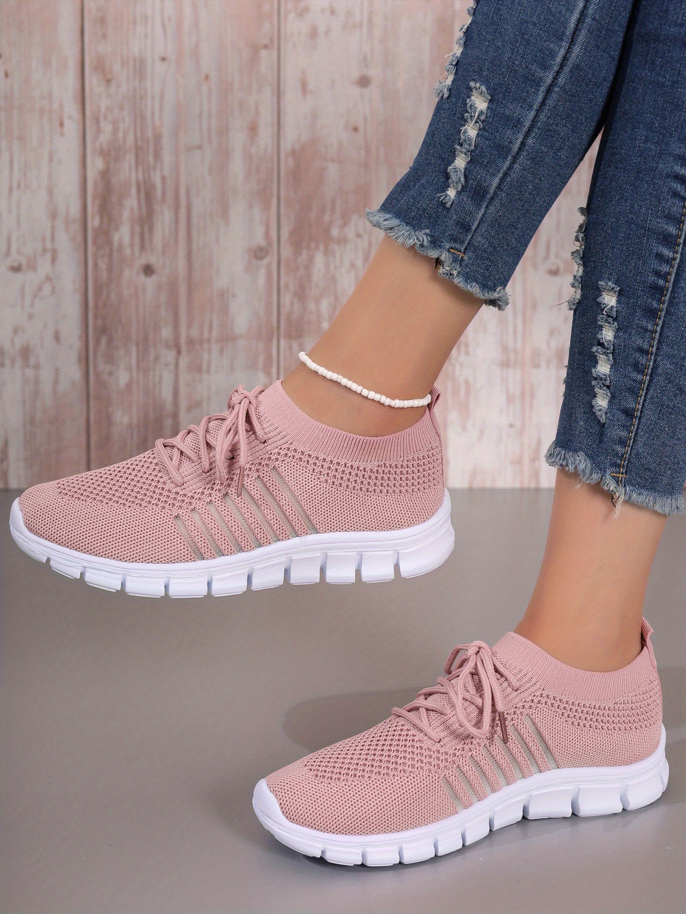 lace knit weaving sneakers women s breathable mesh versatile details 9