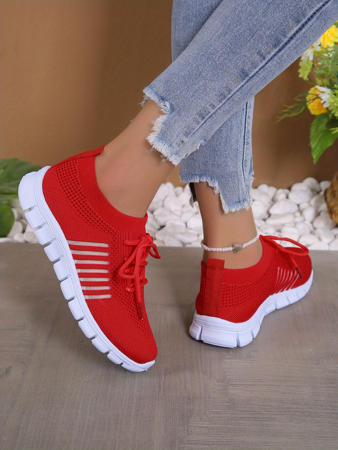 lace knit weaving sneakers women s breathable mesh versatile details 19