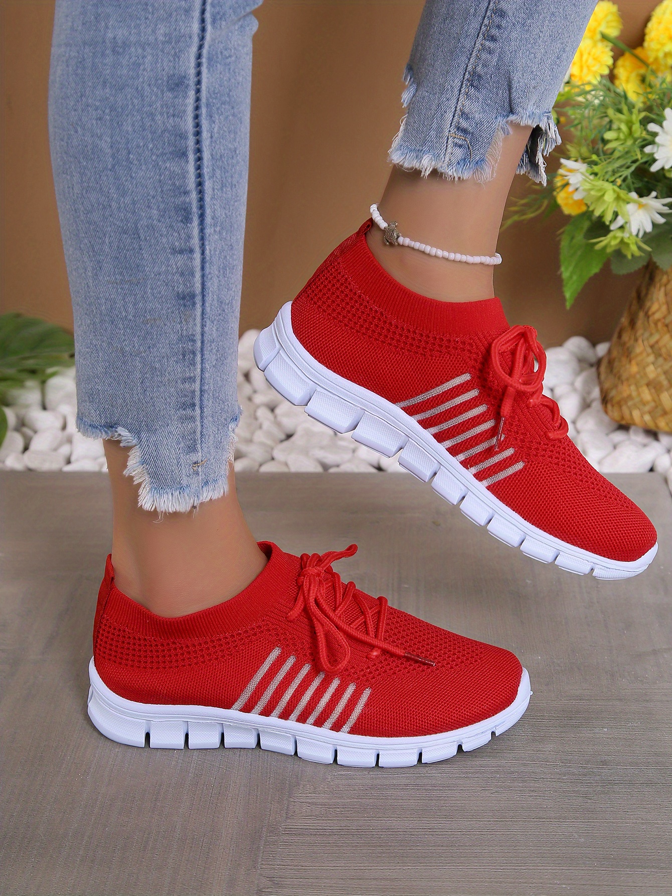 lace knit weaving sneakers women s breathable mesh versatile details 20