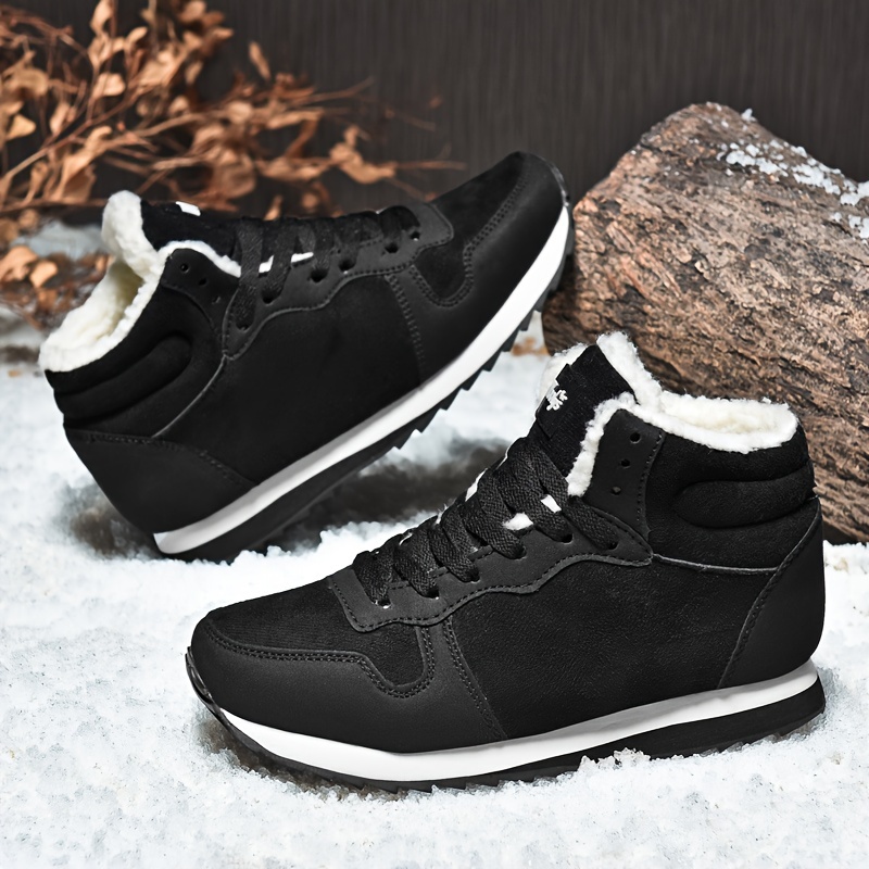 Mens Casual Snow Boots Fuzz Lined Anti Skid Lace Up Warm Shoes With Suede Uppers For Outdoor Winter Shop Now For Limitedtime Deals Temu details 1