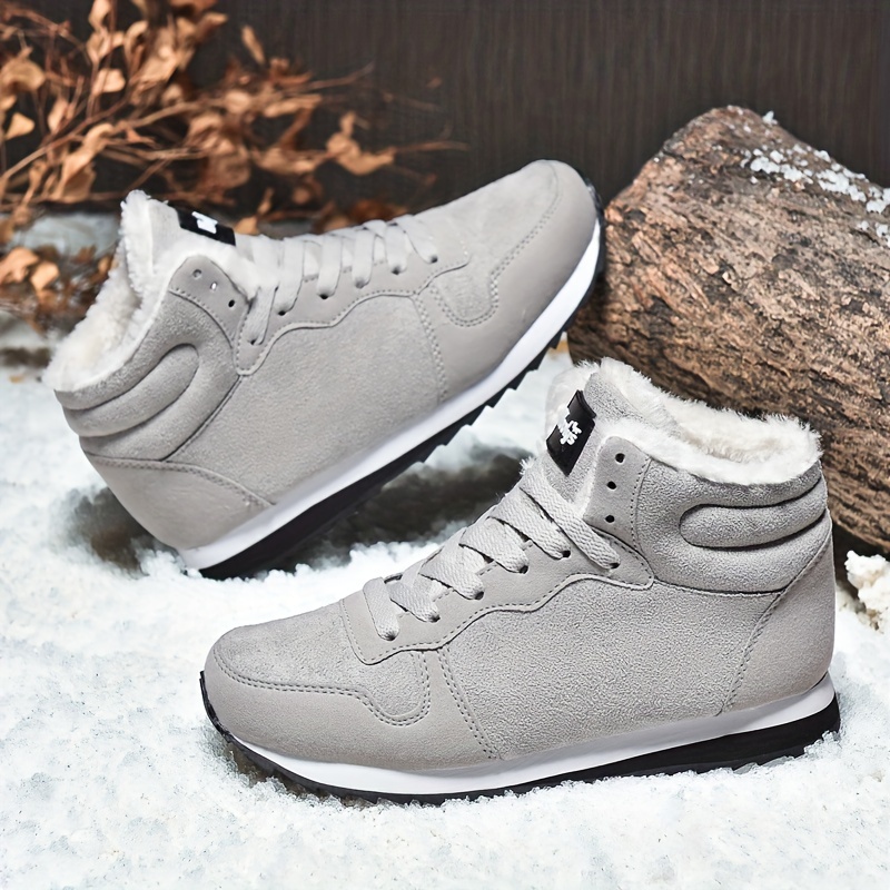 Mens Casual Snow Boots Fuzz Lined Anti Skid Lace Up Warm Shoes With Suede Uppers For Outdoor Winter Shop Now For Limitedtime Deals Temu details 3