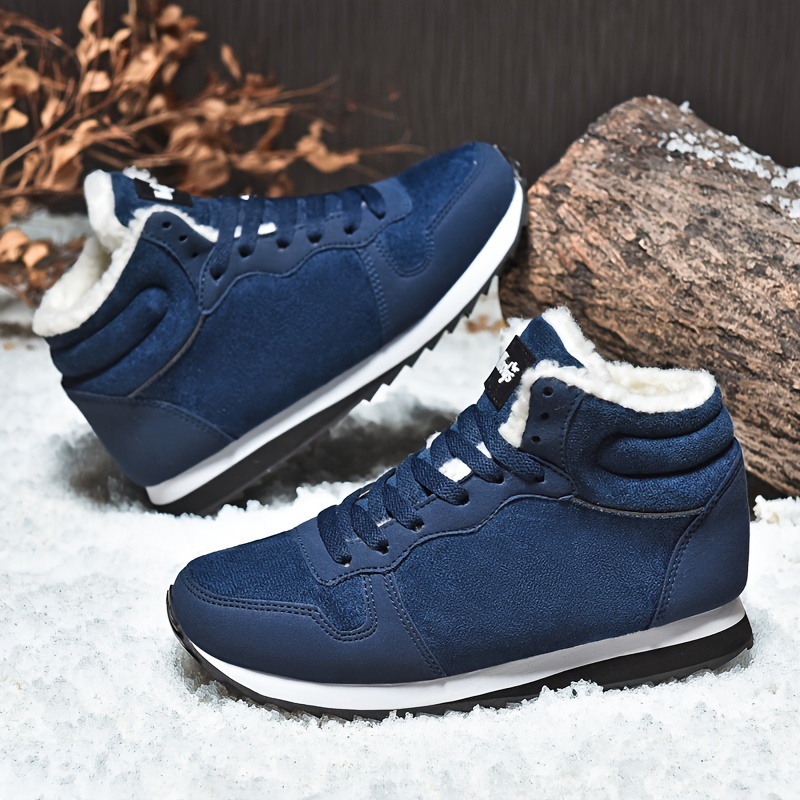 Mens Casual Snow Boots Fuzz Lined Anti Skid Lace Up Warm Shoes With Suede Uppers For Outdoor Winter Shop Now For Limitedtime Deals Temu details 4