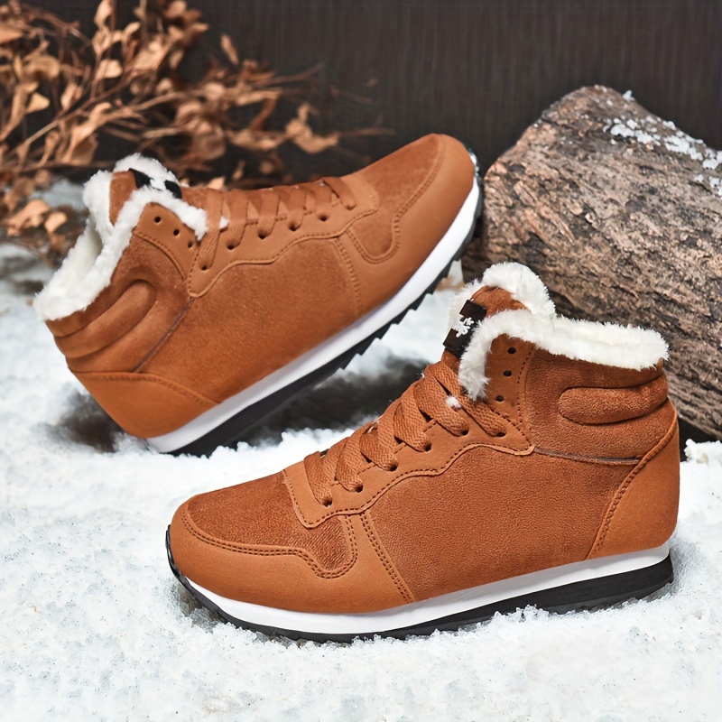 Mens Casual Snow Boots Fuzz Lined Anti Skid Lace Up Warm Shoes With Suede Uppers For Outdoor Winter Shop Now For Limitedtime Deals Temu details 5