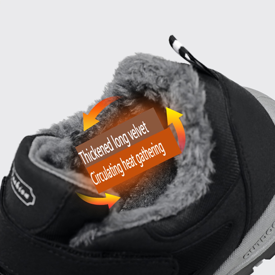 Mens Casual Snow Boots Fuzz Lined Wear Resistant Anti Skid Warm Shoes With Hook Loop Fastener For Outdoor Autumn And Winter Check Out Today s Deals Now Temu details 4