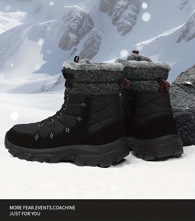 Mens Snow Boots Winter Thermal Shoes Windproof Hiking Boots With Fuzzy Lining Thick Bottom Non Slip Large Size Climbing Outdoor Boots Winter Shop Now For Limitedtime Deals Temu details 7