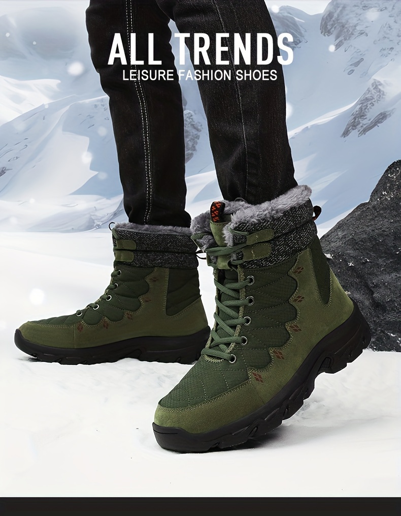 Mens Snow Boots Winter Thermal Shoes Windproof Hiking Boots With Fuzzy Lining Thick Bottom Non Slip Large Size Climbing Outdoor Boots Winter Shop Now For Limitedtime Deals Temu details 8