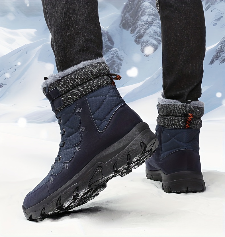 Mens Snow Boots Winter Thermal Shoes Windproof Hiking Boots With Fuzzy Lining Thick Bottom Non Slip Large Size Climbing Outdoor Boots Winter Shop Now For Limitedtime Deals Temu details 13