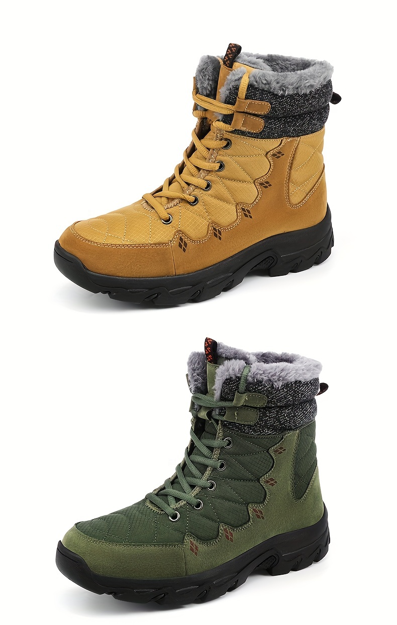 Mens Snow Boots Winter Thermal Shoes Windproof Hiking Boots With Fuzzy Lining Thick Bottom Non Slip Large Size Climbing Outdoor Boots Winter Shop Now For Limitedtime Deals Temu details 15