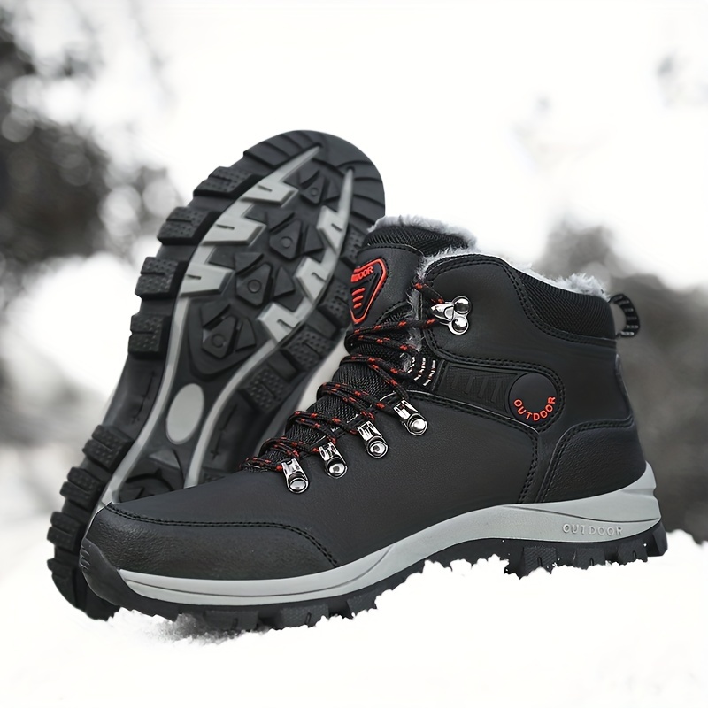 Mens Outdoor Snow Boots Winter Thermal Shoes Windproof Hiking Boots With Fuzzy Lining Don t Miss These Great Deals Temu details 5