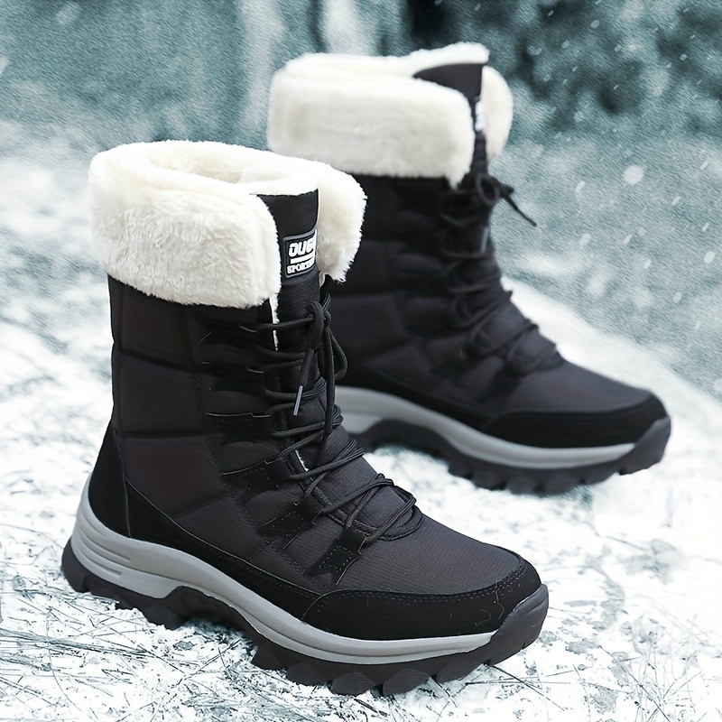 Mens High Top Snow Boots Warm Fleece Cozy Non Slip Ankle Boots Plush Comfy Outdoor Hiking Shoes Lined Trekking Shoes Winter Shop The Latest Trends Temu details 6