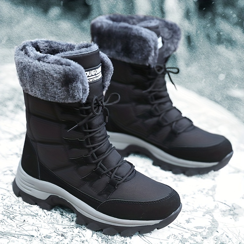 Mens High Top Snow Boots Warm Fleece Cozy Non Slip Ankle Boots Plush Comfy Outdoor Hiking Shoes Lined Trekking Shoes Winter Shop The Latest Trends Temu details 8