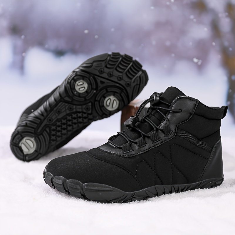 Mens Casual Snow Boots Anti Skid Windproof High Top Slip On Boots With Elastic   For Outdoor Autumn And Winter Men s Shoes Temu details 0