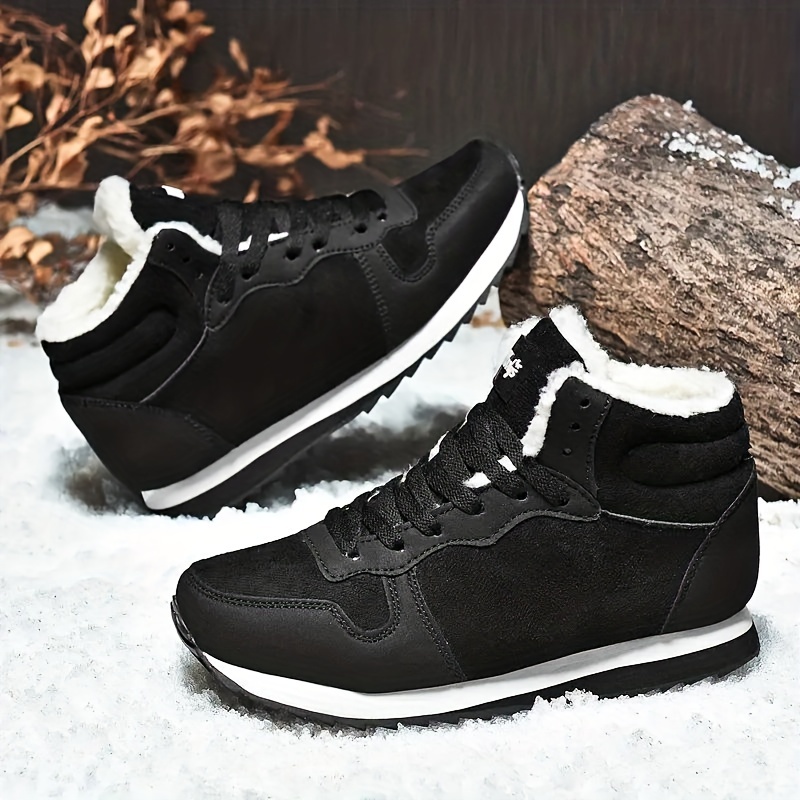 Mens Snow Boots Warm Plush Lining Hiking Shoes For Outdoor Fall Winter Men s Shoes Temu details 3