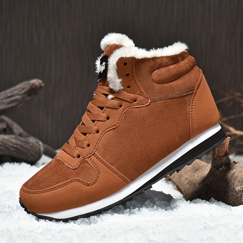 Mens Snow Boots Warm Plush Lining Hiking Shoes For Outdoor Fall Winter Men s Shoes Temu details 8