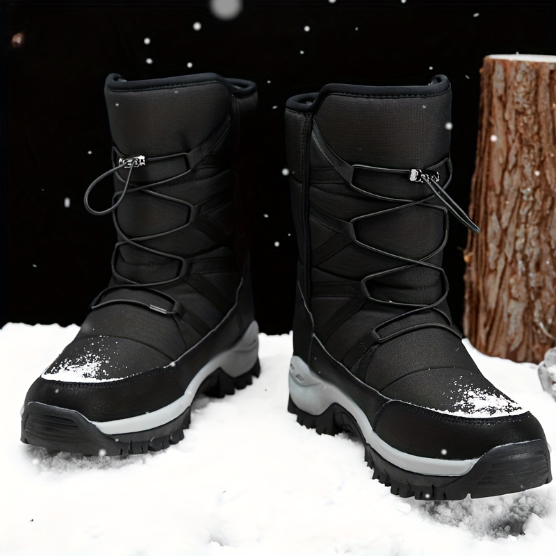 Mens High Top Snow Boots Warm Fleece Cozy Non Slip Ankle Boots Plush Comfy Outdoor Hiking Shoes Fur Lined Trekking Shoes Winter Check Out Today s Deals Now Temu details 3