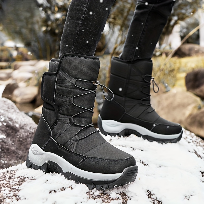 Mens High Top Snow Boots Warm Fleece Cozy Non Slip Ankle Boots Plush Comfy Outdoor Hiking Shoes Fur Lined Trekking Shoes Winter Check Out Today s Deals Now Temu details 4