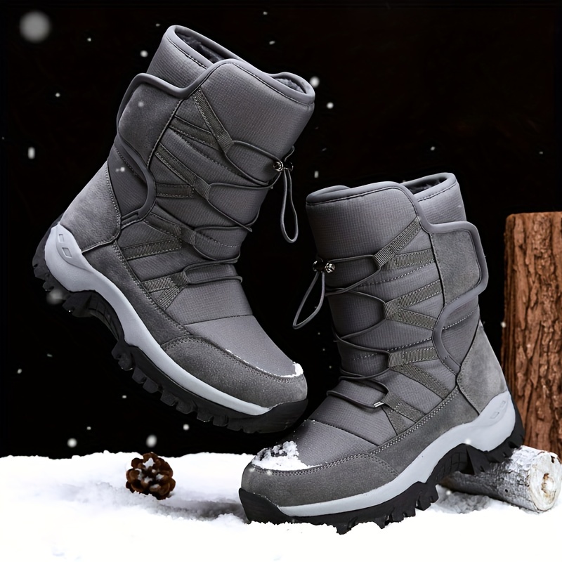 Mens High Top Snow Boots Warm Fleece Cozy Non Slip Ankle Boots Plush Comfy Outdoor Hiking Shoes Fur Lined Trekking Shoes Winter Check Out Today s Deals Now Temu details 5