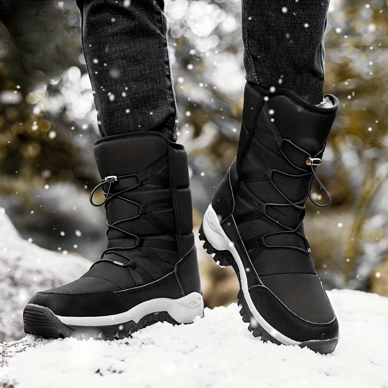 Mens High Top Snow Boots Warm Fleece Cozy Non Slip Ankle Boots Plush Comfy Outdoor Hiking Shoes Fur Lined Trekking Shoes Winter Check Out Today s Deals Now Temu details 6