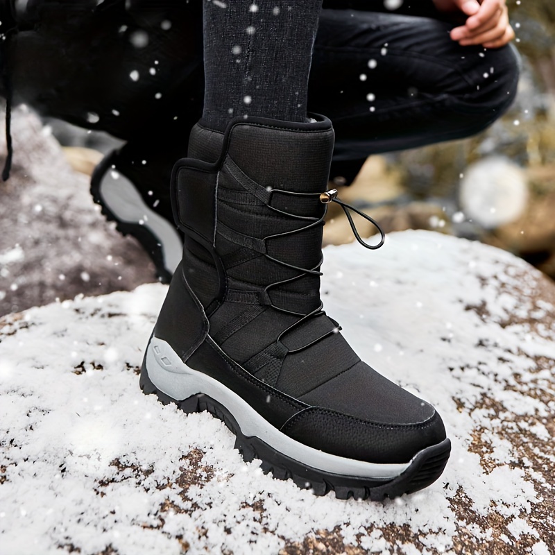 Mens High Top Snow Boots Warm Fleece Cozy Non Slip Ankle Boots Plush Comfy Outdoor Hiking Shoes Fur Lined Trekking Shoes Winter Check Out Today s Deals Now Temu details 7