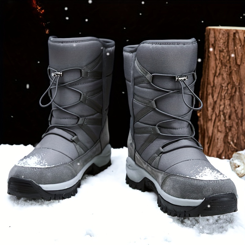 Mens High Top Snow Boots Warm Fleece Cozy Non Slip Ankle Boots Plush Comfy Outdoor Hiking Shoes Fur Lined Trekking Shoes Winter Check Out Today s Deals Now Temu details 8