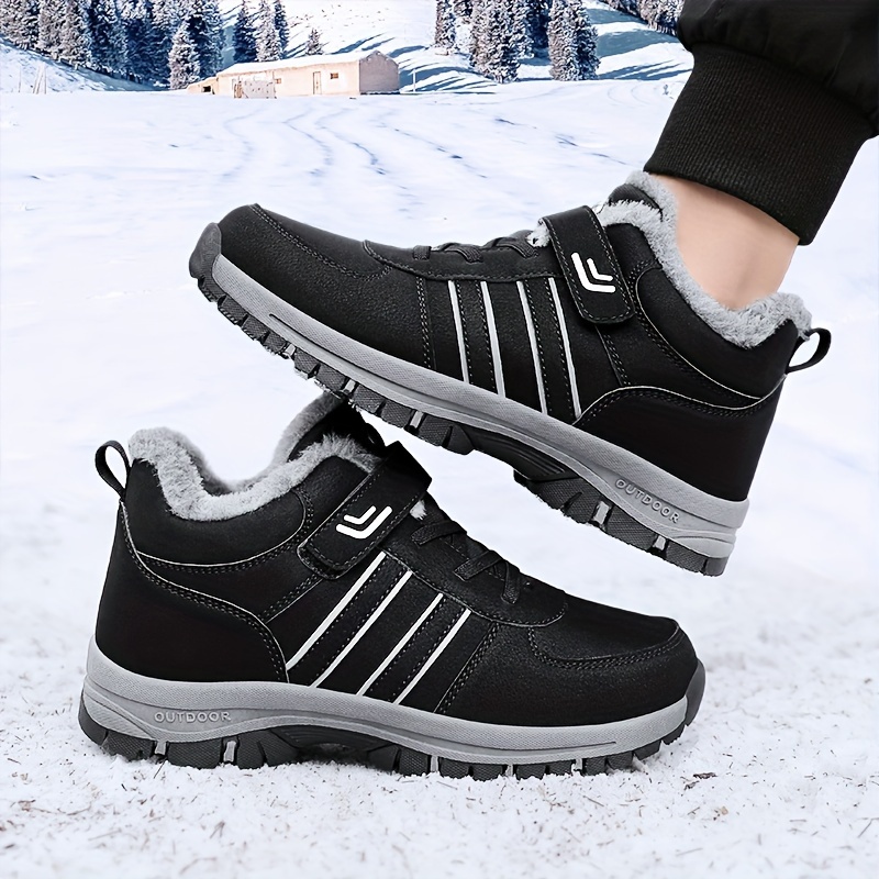 Mens Trendy Solid Snow Shoes With Warm Plush Lining Comfy Non Slip Casual Durable Shoes Winter Men s Shoes Temu details 9