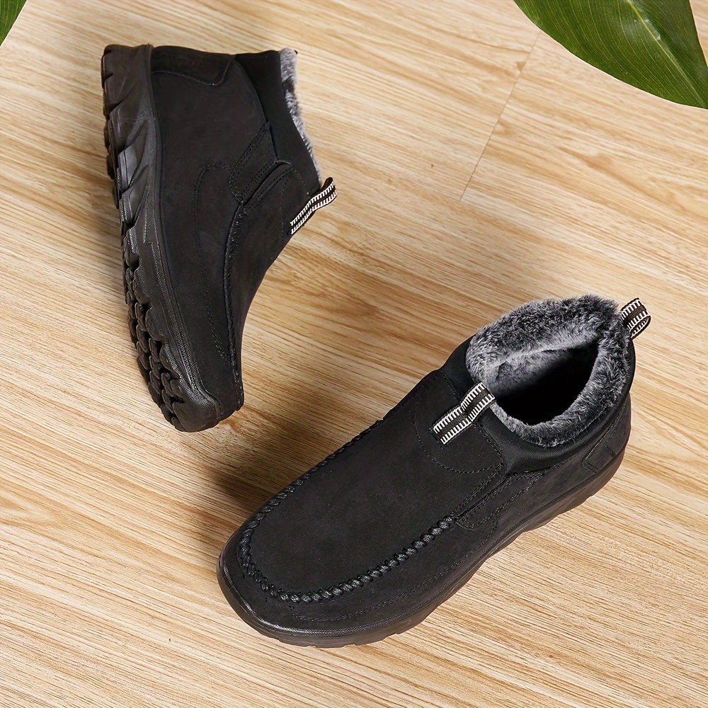 Cosidram Men Shoes Winter Snow Boots Cotton Padded Leather Shoes Slip On Anti Skid House Casual Walking Sneakers Waterproof Shoes Free Shipping On Items Shipped From Temu Temu details 3