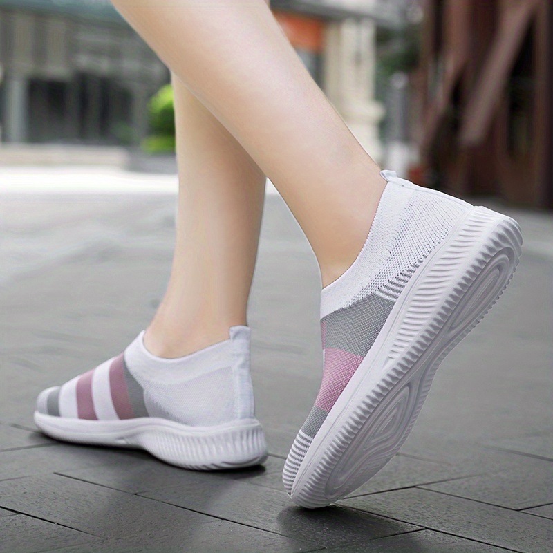 walking shoes women s color block stitching breathable knit details 12