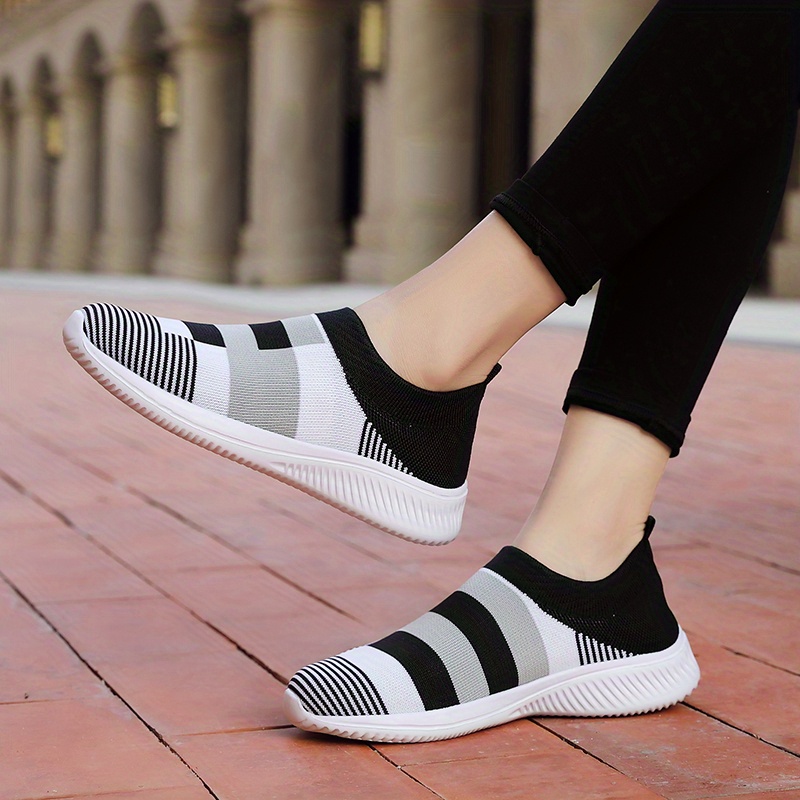 walking shoes women s color block stitching breathable knit details 14