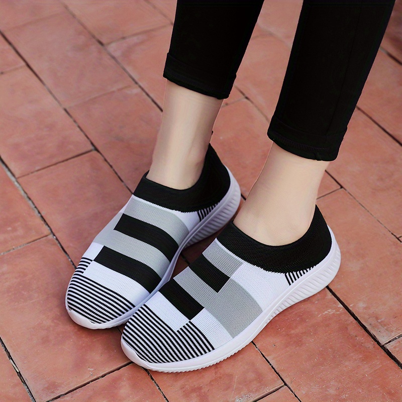 walking shoes women s color block stitching breathable knit details 15