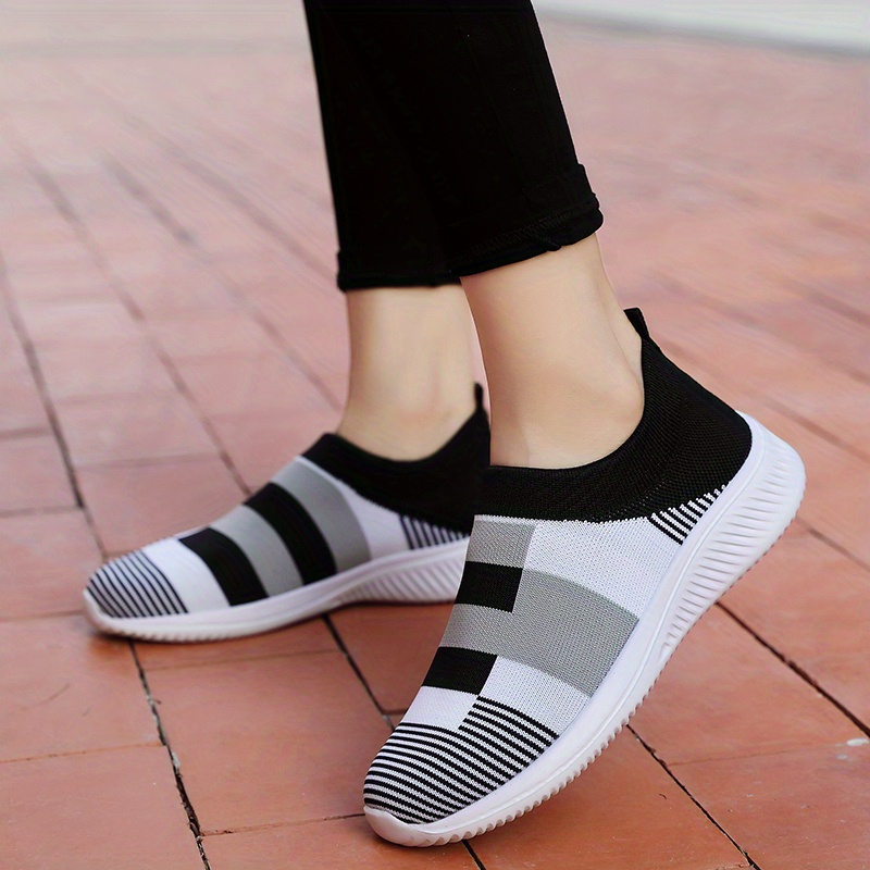 walking shoes women s color block stitching breathable knit details 16