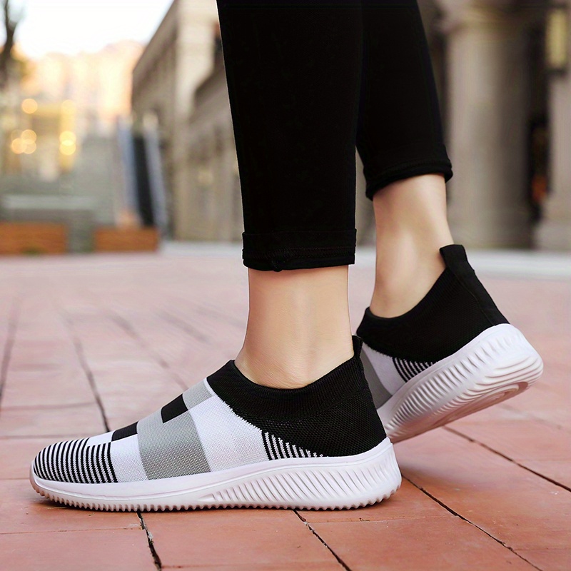 walking shoes women s color block stitching breathable knit details 17